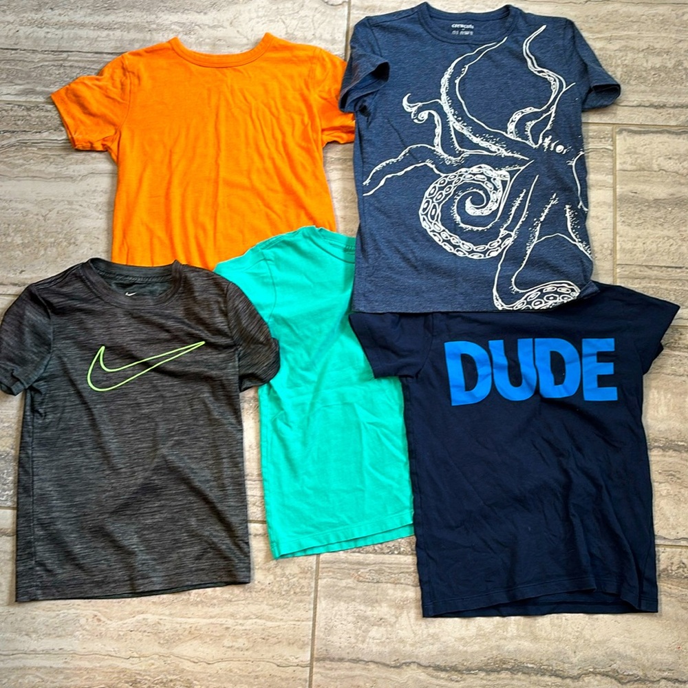 Lot of boys 6-7 t-shirts. Nike, crew cuts brand.